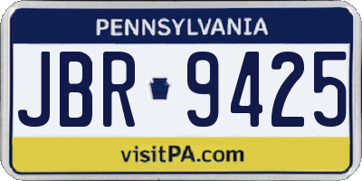 PA license plate JBR9425