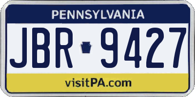 PA license plate JBR9427