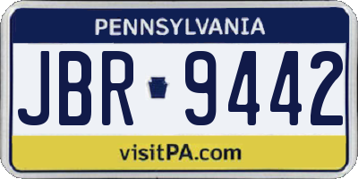 PA license plate JBR9442