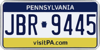 PA license plate JBR9445