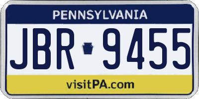 PA license plate JBR9455