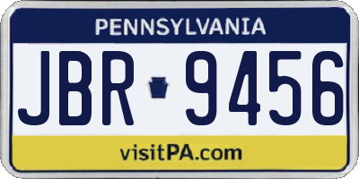 PA license plate JBR9456