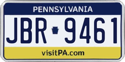 PA license plate JBR9461