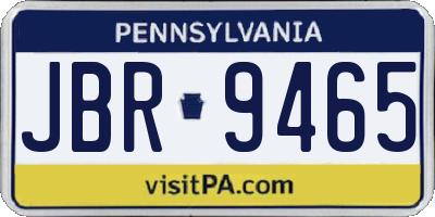 PA license plate JBR9465