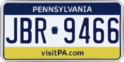 PA license plate JBR9466