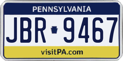 PA license plate JBR9467