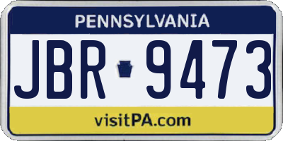PA license plate JBR9473