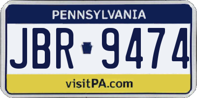 PA license plate JBR9474
