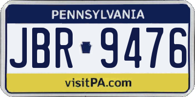 PA license plate JBR9476