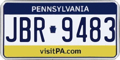 PA license plate JBR9483