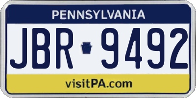 PA license plate JBR9492