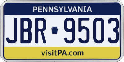 PA license plate JBR9503