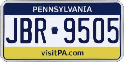 PA license plate JBR9505