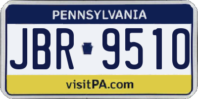 PA license plate JBR9510