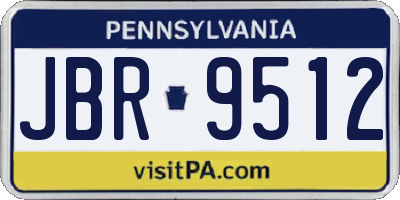 PA license plate JBR9512