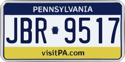 PA license plate JBR9517