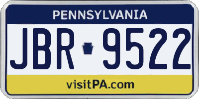 PA license plate JBR9522