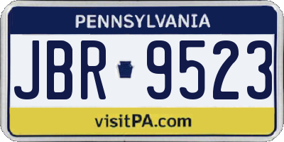 PA license plate JBR9523