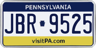 PA license plate JBR9525
