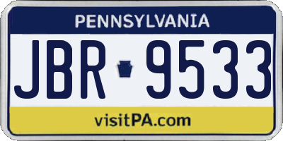 PA license plate JBR9533