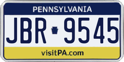 PA license plate JBR9545