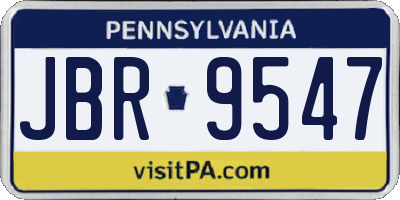 PA license plate JBR9547