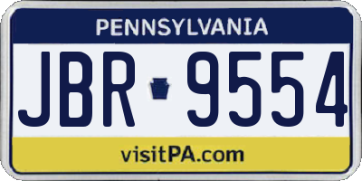 PA license plate JBR9554