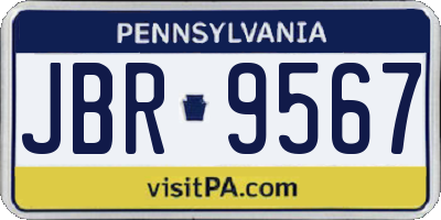 PA license plate JBR9567