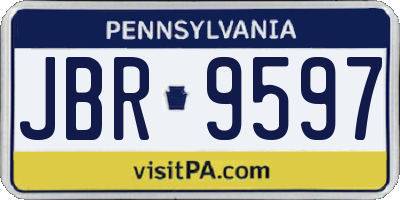 PA license plate JBR9597
