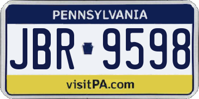 PA license plate JBR9598