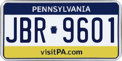 PA license plate JBR9601