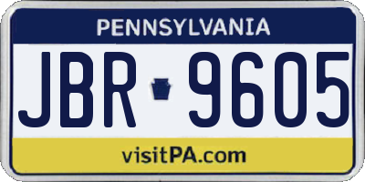 PA license plate JBR9605