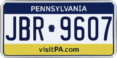 PA license plate JBR9607