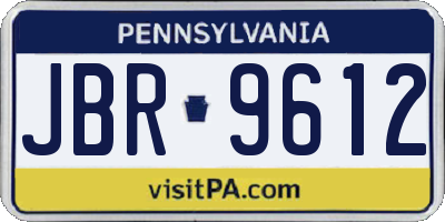 PA license plate JBR9612