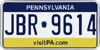 PA license plate JBR9614