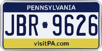 PA license plate JBR9626