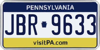 PA license plate JBR9633