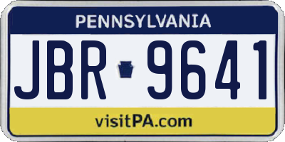 PA license plate JBR9641