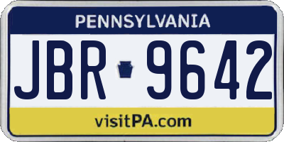 PA license plate JBR9642