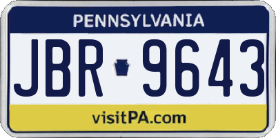 PA license plate JBR9643