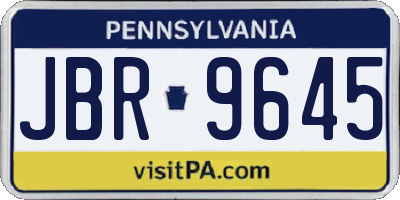 PA license plate JBR9645
