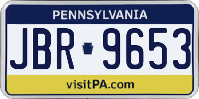 PA license plate JBR9653