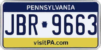 PA license plate JBR9663