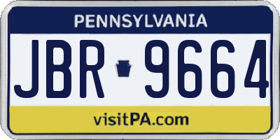 PA license plate JBR9664