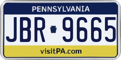 PA license plate JBR9665