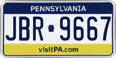 PA license plate JBR9667