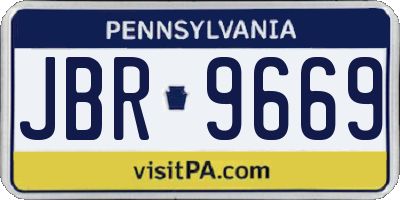 PA license plate JBR9669