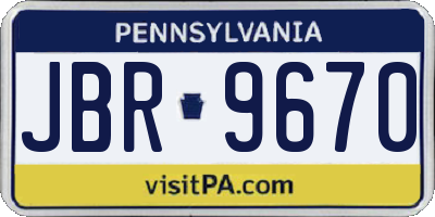 PA license plate JBR9670