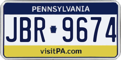 PA license plate JBR9674