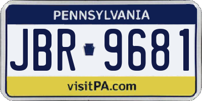 PA license plate JBR9681